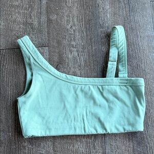 Mint Green One-Shoulder sports bra